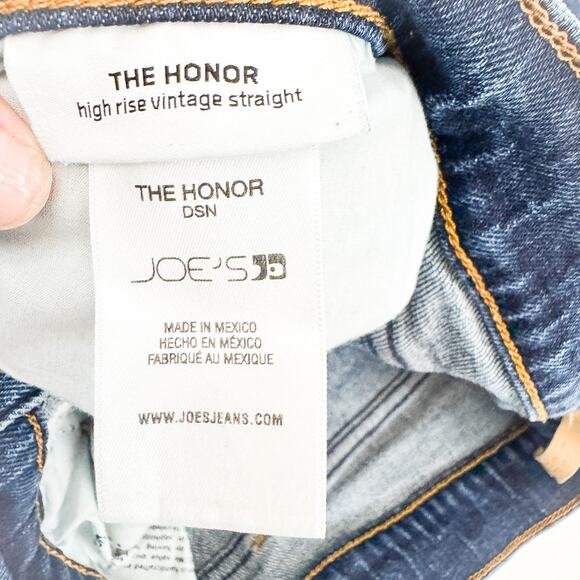 Joe's The Honor High Rise Vintage Straight Dark Button Fly Denim Jeans Size 28 - Picture 7 of 8